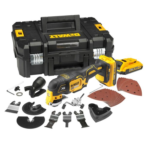 DeWalt DCS355D2 18v XR Brushless Oscillating Tool inc 2x 2.0ah Battery, Charger & TSTAK Kitbox + 35 Accessories